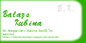 balazs kubina business card